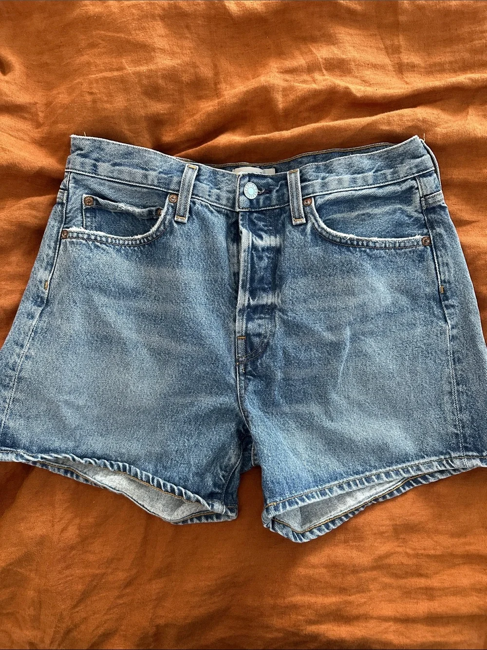 Agolde Parker Long Denim Jean Shorts